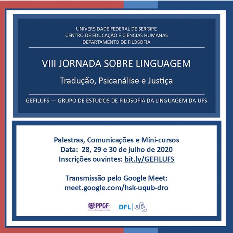 VIII Jornada sobre Linguagem: Tradução, Psicanálise e Justiça